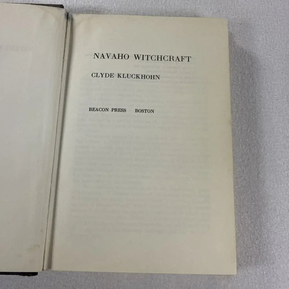 Navaho Witchcraft Clyde Kluckhohn Beacon Magic Folklore Anthropology TRUE 1stEd!